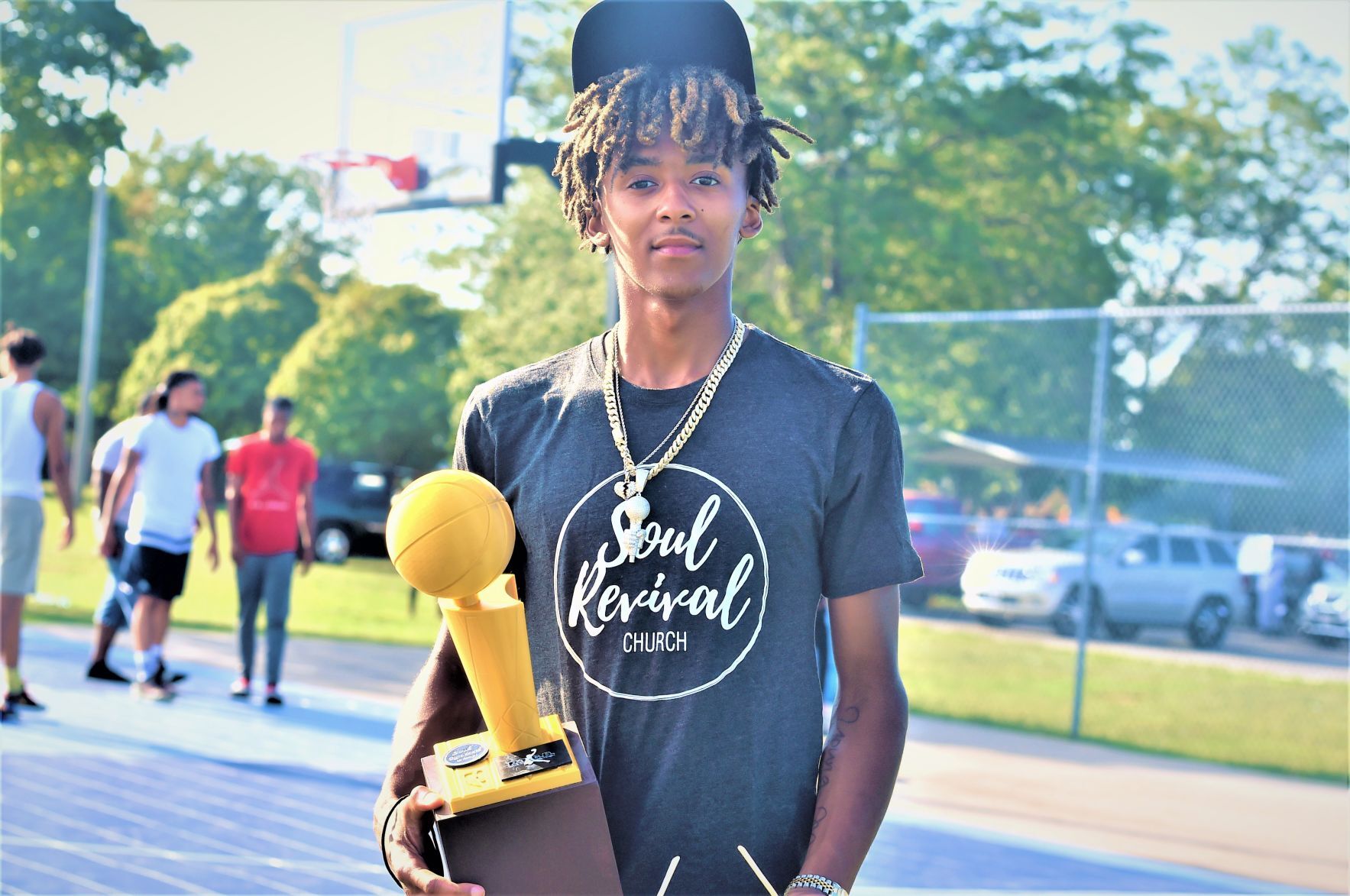 With the trophy